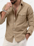 Мъжка ежедневна риза с джобове и дълги ръкави, 5цвята , снимка 7