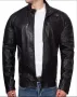 Мъжко черно  кожено яке , снимка 2