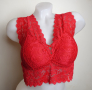 Червен дантелен къс топ/бюстие М/Л размер, снимка 3