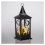 Декоративен Хелоуински фенер с осветена шапка на вещица, Черен, LED, снимка 1