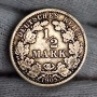 ✅ГЕРМАНСКА ИМПЕРИЯ - 1/2 марка 1905 г. - F - СРЕБРО❗, снимка 1