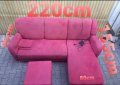 Червен ъглов диван с електрическа част, снимка 1 - Дивани и мека мебел - 36002772