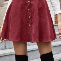 Модна дамска ежедневна кадифена пола с висока талия, 3цвята - 023, снимка 2 - Поли - 41637598
