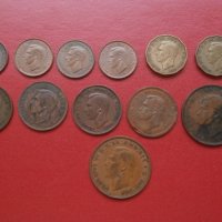 Лот стари не повтарящи се монети Великобритания Джордж VI, снимка 6 - Нумизматика и бонистика - 42373921