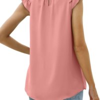 Дамска шифонена риза с плисиран потник без ръкави, 8цвята , снимка 7 - Корсети, бюстиета, топове - 40340606