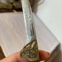 Красив стар нож с месинг и маркировка, снимка 7 - Антикварни и старинни предмети - 44215383