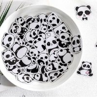 45 бр панда малки самозалепващи лепенки стикери за украса декор картонена торта, снимка 3 - Други - 42199692
