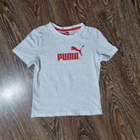 Бяла тениска Puma 128/134см-6лв НАМАЛЕНИЕ, снимка 1 - Детски тениски и потници - 28897829