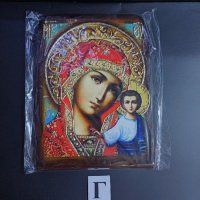 Икона на платно А5 на Пресвета Майка Богородица Закрилница - ръчна изработка . Модел Г. , снимка 2 - Икони - 42689537