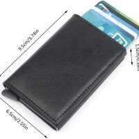 Кожен портфейл със защита за кредитни карти от алуминий с RFID защита, снимка 4 - Портфейли, портмонета - 41470523