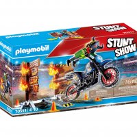 Playmobil - Каскадьорско шоу, Мотоциклет с огнена стена, снимка 1 - Конструктори - 39166734