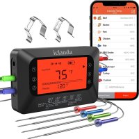 Термометър за месо iClanda, безжичен термометър за готвене, 4 сонди, снимка 1 - Друга електроника - 40848230