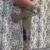Дизайнерски ръчно рисувани естествена кожа Givenchy кафяви високи ботуши чизми Djofra, снимка 3 - Дамски ботуши - 42358848