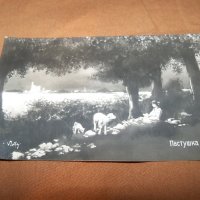 "Пастирка" романтична пощенска картичка от 1912г., снимка 1 - Филателия - 38816765