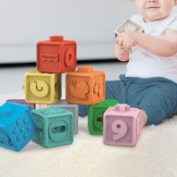 Бебешка играчка 10 Меки цветни тухли - Fisher Price, 25х5,5х18,5см, снимка 3 - Образователни игри - 41814117