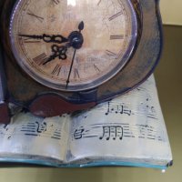 Декорация музикални инструменти- Цигулка часовник върху книга с ноти , снимка 4 - Декорация за дома - 41145031