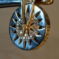 Сребърна въртяща висулка за медальон Bvlgari с камъни, снимка 4 - Колиета, медальони, синджири - 39479673