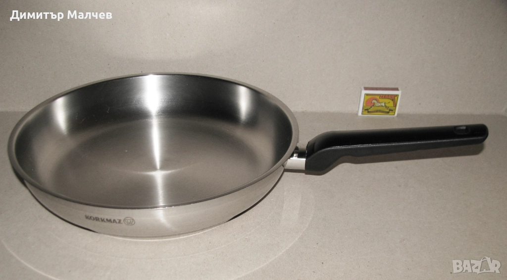 Голям тиган Korkmaz 28 см с капсулирано дъно и бакелитова дръжка, отличен, снимка 1