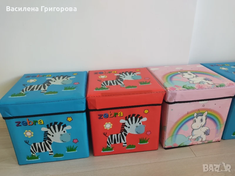 Табуретка-ракла с детски мотиви/кутия с капак, снимка 1