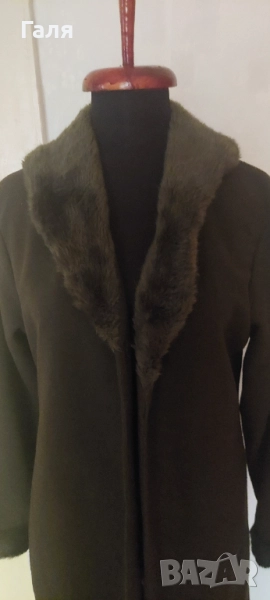 Палто с пух, цвят маслина, размер S, снимка 1