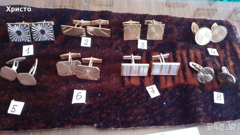 ръкавели копчелъци посребрени, позлатени, истински, аксесоар за мъжка риза, ретро, 8 вида, снимка 1
