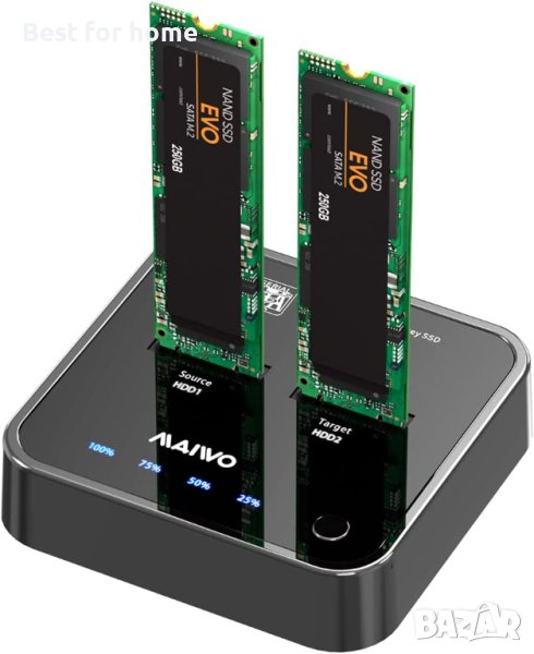 MAIWO K3016S 2 Bay m.2 SATA докинг станция, кутия за външен твърд диск Type C към SATA SSD , снимка 1
