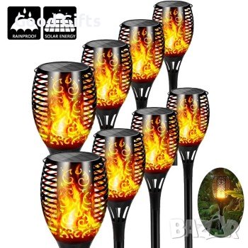 Градинска соларна лампа Огнен факел, снимка 1