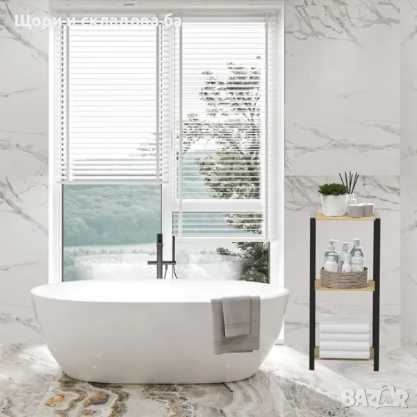 Етажерка с 3 рафта 35x29x78 см, Масивно дърво. до 50 килограма, снимка 1