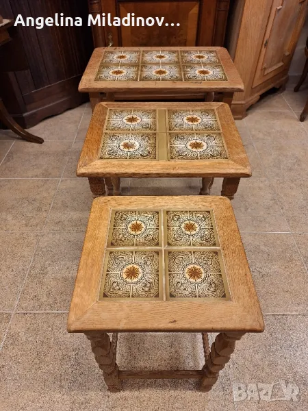 к - т три помощни масички с плочки , снимка 1