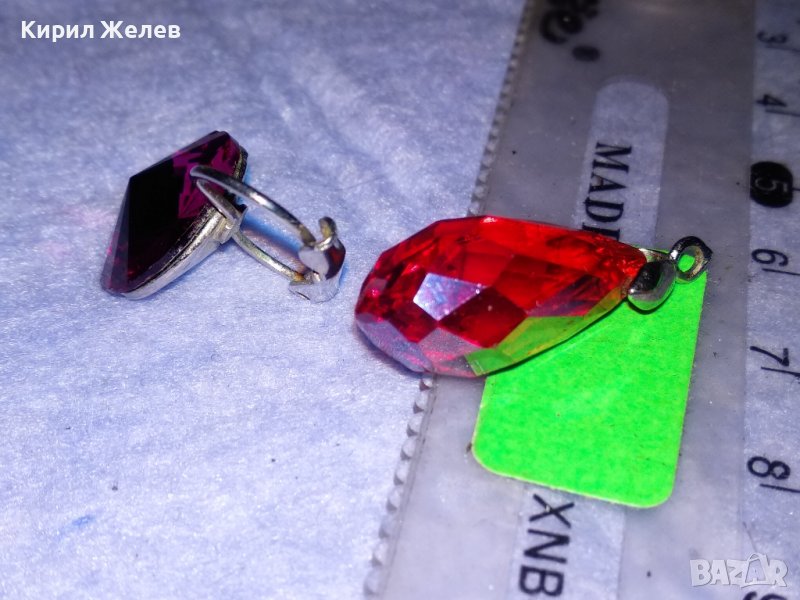 СКЪПОЦЕННА ФАСЕТИРАНА АРТ ВИСУЛКА ГРАНАТ и КРИСТАЛНА РЕТРО ОБЕЦА 37058, снимка 1