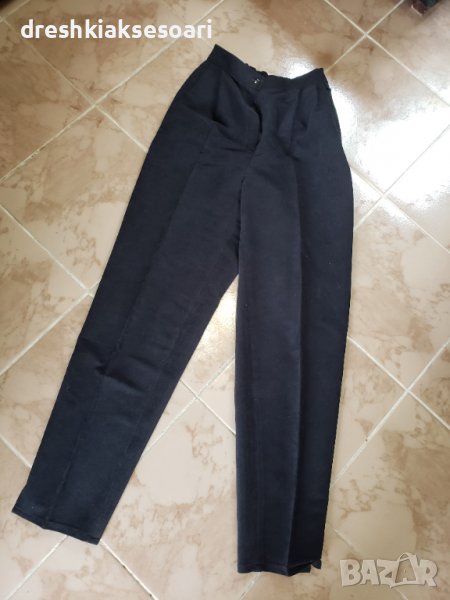 Висока талия черен панталон с ръб, снимка 1