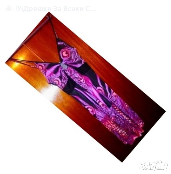 👠Дамска нова красива лятна рокля за повод в циклама и черно-М,Л,ХЛ👠👠👠, снимка 1