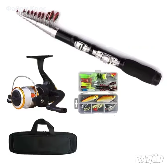 Комплект за риболов, риболовни принадлежности - Въдица, Корда, Макара, Примамки блесна воблер такъми, снимка 1