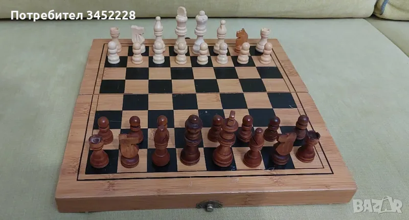 шах и табла  30см фигури дървени за ценители , снимка 1