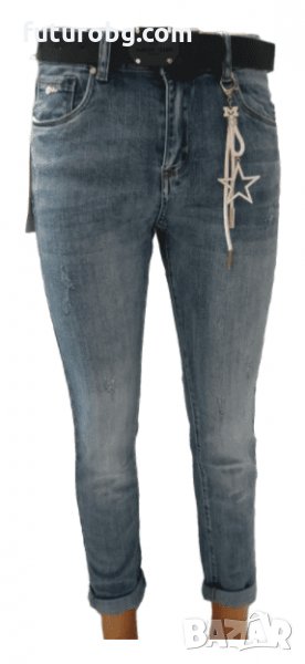 Дамски светлосини дънки на Gudi jeans с аксесоар и колан, снимка 1