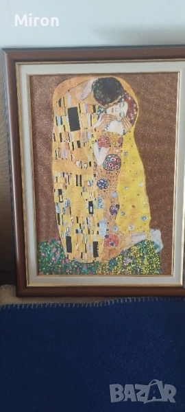целувката на Густав Климт , снимка 1