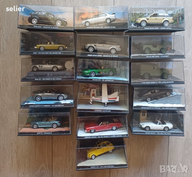 Продавам 16 оригинални метални колички с кутии от филма Джеймс Бонд Количките са купувани от колекци, снимка 1