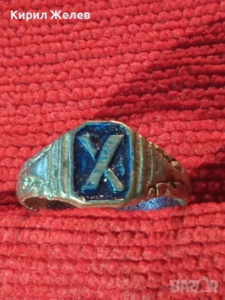 СТАРИНЕН САЧАНЕН ПРЪСТЕН с БУКВА МОНОГРАМ - Х Ръчна ИЗРАБОТКА САЧАН За КОЛЕКЦИЯ 40161, снимка 1