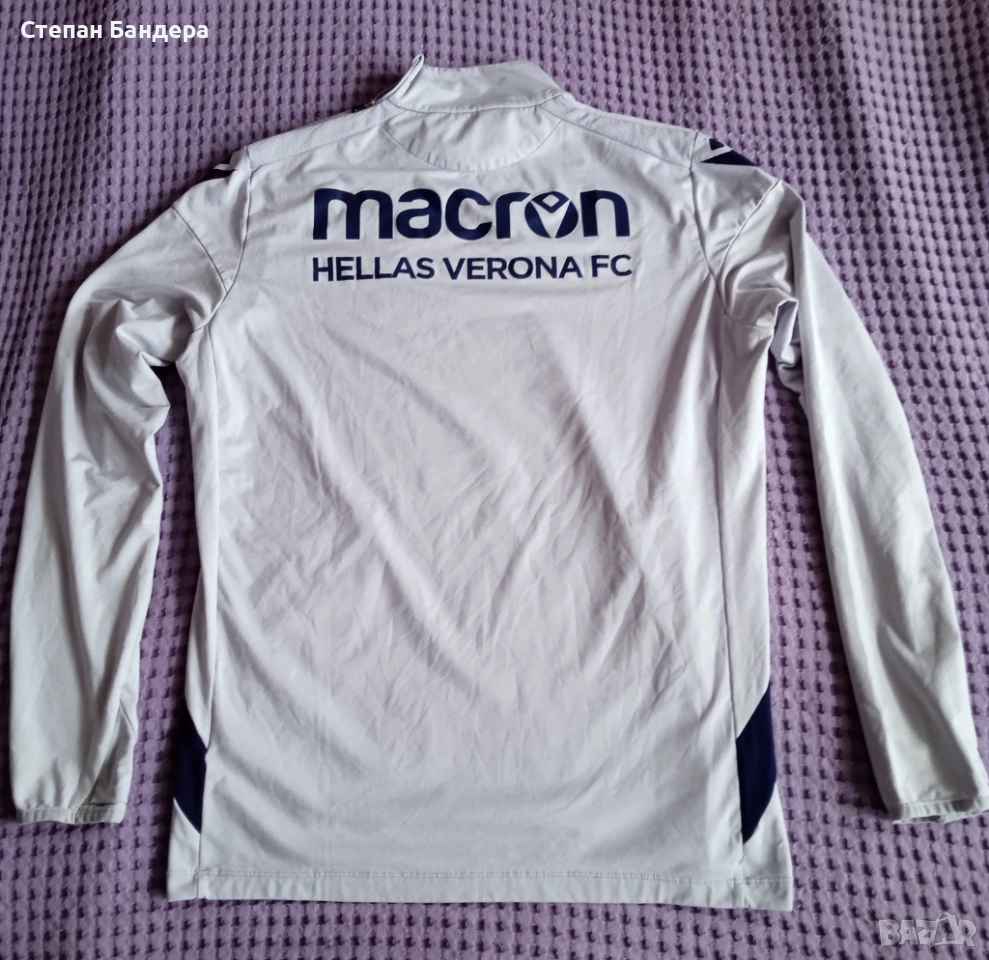КАТО НОВА MACRON x HELLAS VERONA FC size L 100% оригинална горница Макрон Верона training top, снимка 1