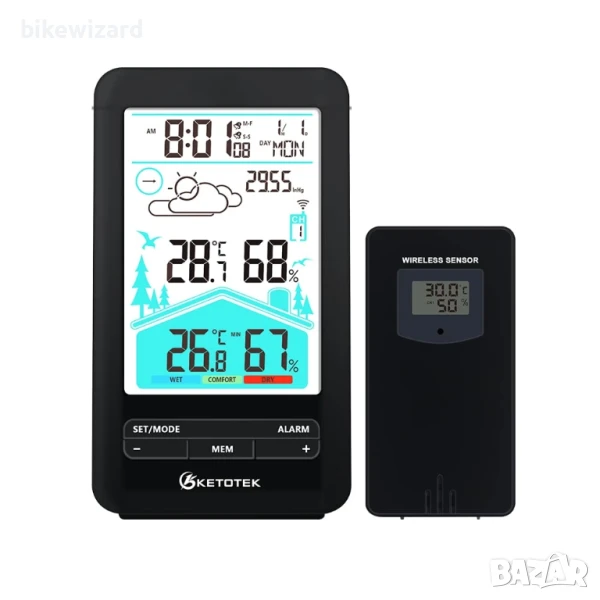 KETOTEK Безжична метеорологична станция с външен сензор , снимка 1