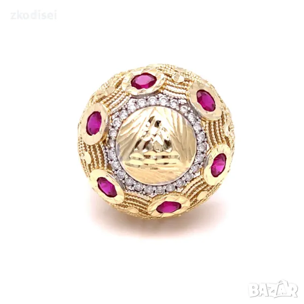 Златен дамски пръстен с рубин 6,18гр. размер:61 14кр. проба:585 модел:31432-5, снимка 1