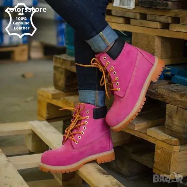 Равни боти - розов ЕСТЕСТВЕН набук - T03, снимка 1