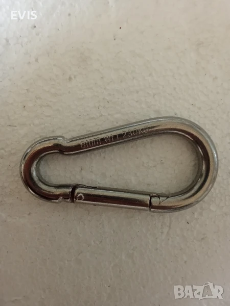 Продавам здрави карабинери от неръждаема стомана, размер 10×100 мм, товароносимост WLL 350 кг.
, снимка 1