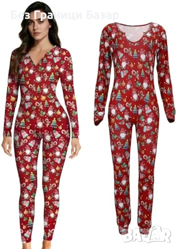 Нова Коледна пижама onesie за възрастни, топъл анимационен костюм, снимка 1