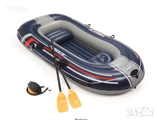 Надуваема лодка 61068 -  Bestway до 225 килограма  255 cm x 127 cm с гребла и помпа, снимка 1