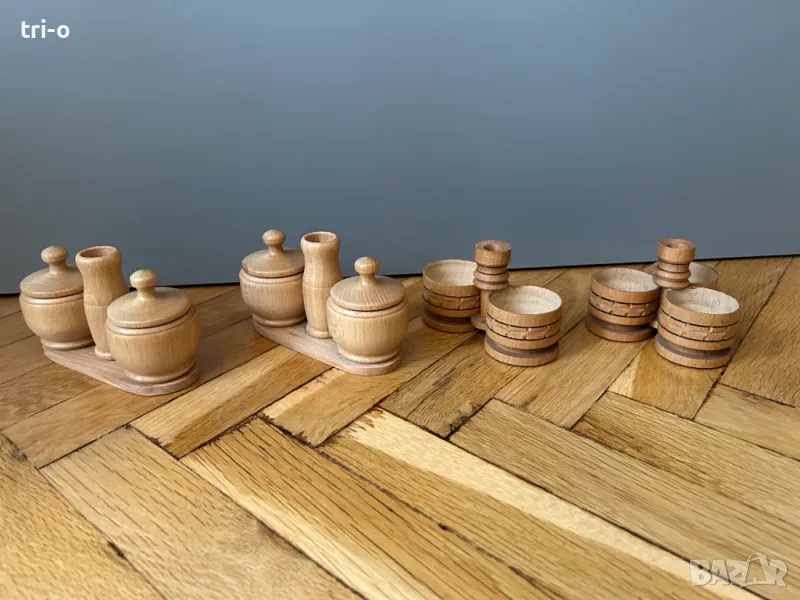 Дървени декоративни битови солници, снимка 1