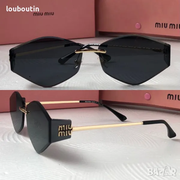 Miu 2025 дамски слънчеви очила осмоъгълник ромб 3 цвята, снимка 1