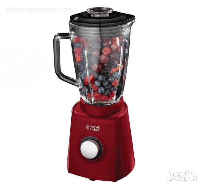 Блендер Russell Hobbs Desire , 600w , Стъклена кана 1.5 л, 2 скорости, Червен, снимка 1