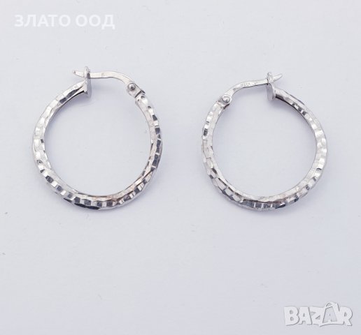 Златни обеци халки от бяло, жълто и розово -14К, снимка 7 - Обеци - 39965775