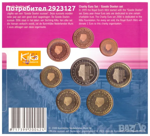 СЕТ ЕВРО МОНЕТИ НИДЕРЛАНДИЯ 2006 ГОДИНА, снимка 4 - Нумизматика и бонистика - 49815718